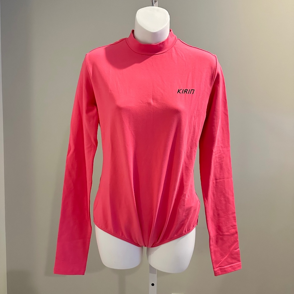 KIRIN Sporty & Sexy Pink Backless Bodysuit Sz L NWT $372